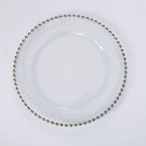 Lauress™ Round Beaded Glass Charger Plates