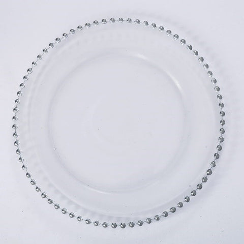 Lauress™ Round Beaded Glass Charger Plates