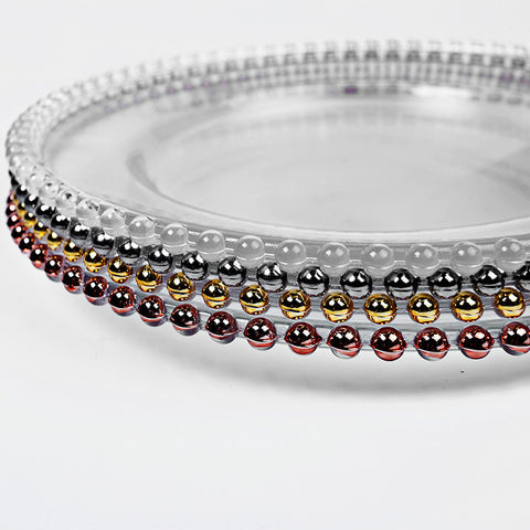 Lauress™ Round Beaded Glass Charger Plates