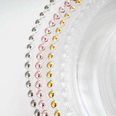 Lauress™ Round Beaded Glass Charger Plates