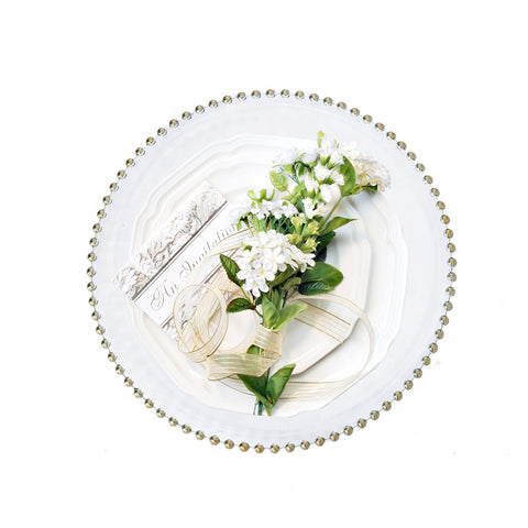 Lauress™ Round Beaded Glass Charger Plates